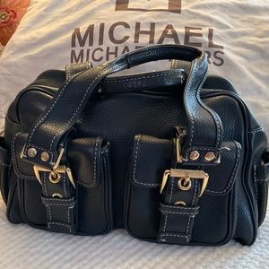 Vintage MICHAEL Michael Kors Satchel, Black Pebble Leather Satchel & Dustbag